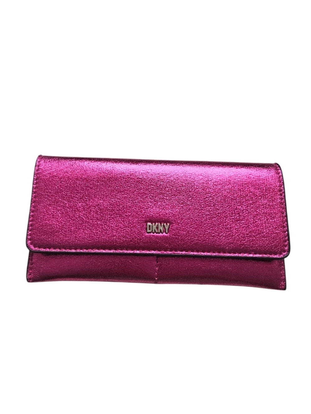 DKNY Metallic Fuchsia Foldover Wallet